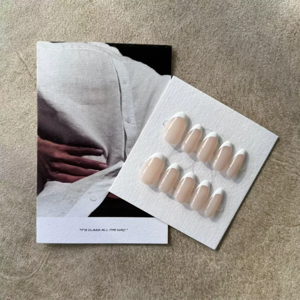 French nail6 White high position French nail art
