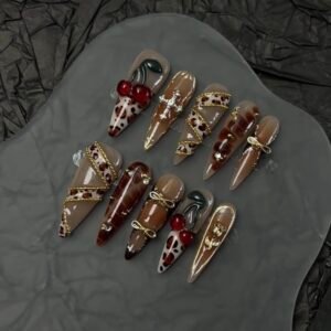 Belt Cherry press-on nails